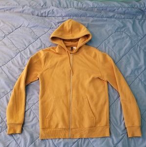 Yellow hooded sweatshirt
